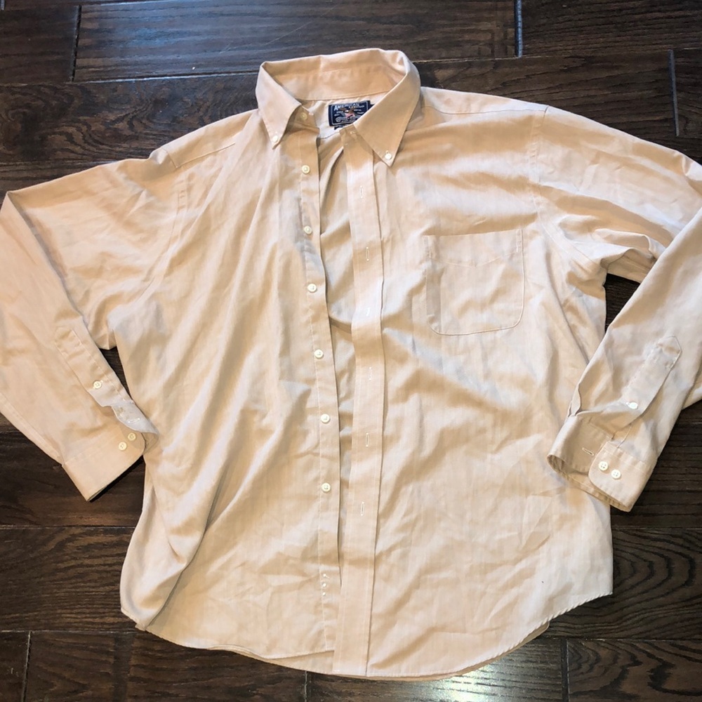 American living mens button down shirt wrinkle free size 17 1/2